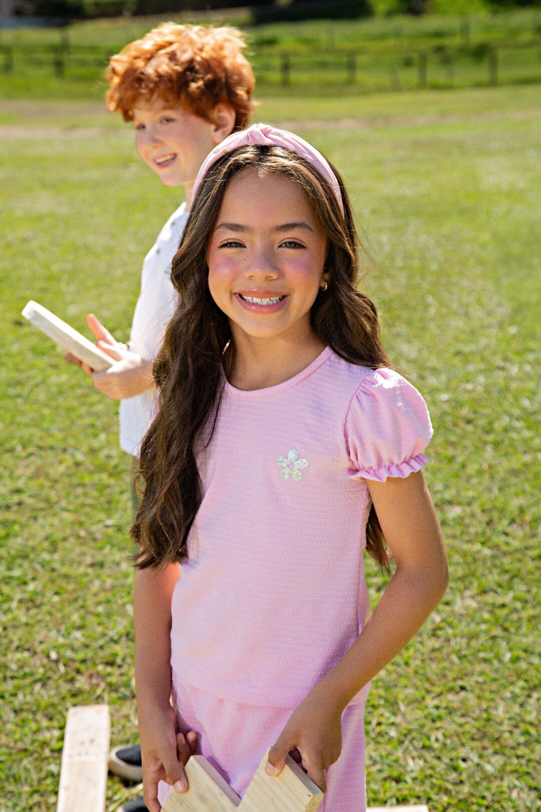 Campanha Verão 2026 - look rosa puff